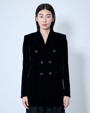 Saint Laurent Velvet Blazer - Woman Blazers Black Fr - 36