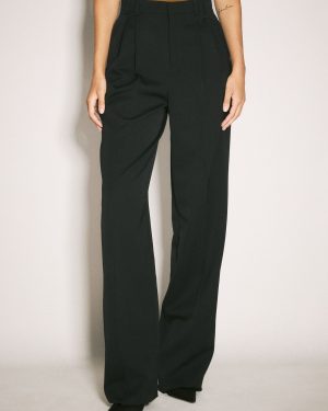 Saint Laurent Wide-leg Wool Pants - Woman Pants Black Fr - 38