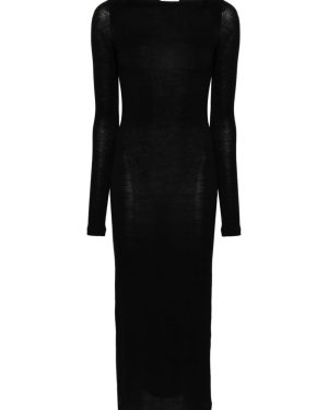 Saint Laurent Wool Blend Long Pencil Dress