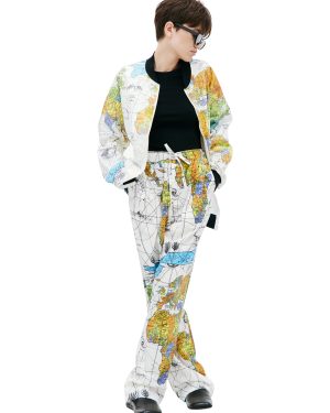 Saint Michael Saint Michael x Dr. Woo world map bomber jacket
