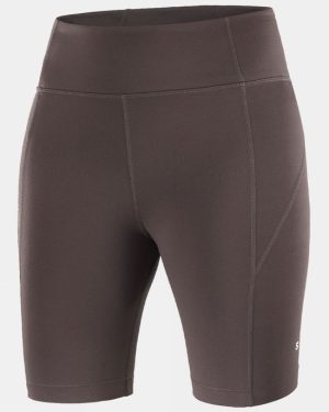 Salomon Womens Shakeout Bliss 8" Short Tights - Dark Brown