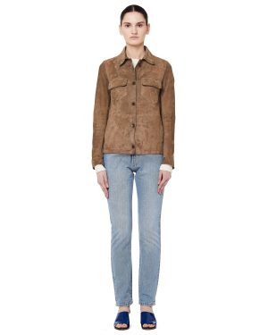 Salvatore Santoro Beige Suede Shirt Jacket