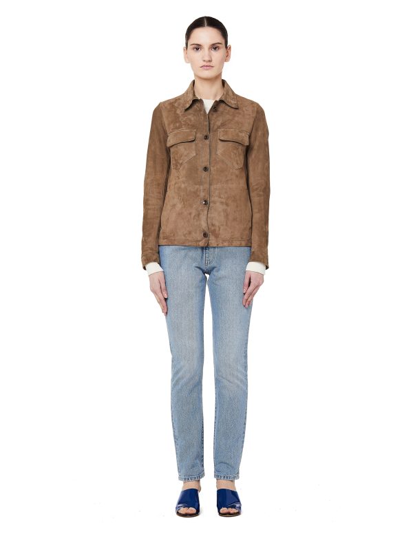 Salvatore Santoro Beige Suede Shirt Jacket