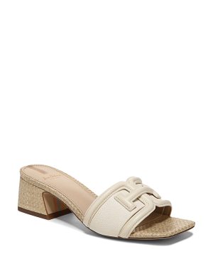 Sam Edelman Women's Waylon Square Toe Logo Block Heel Sandals