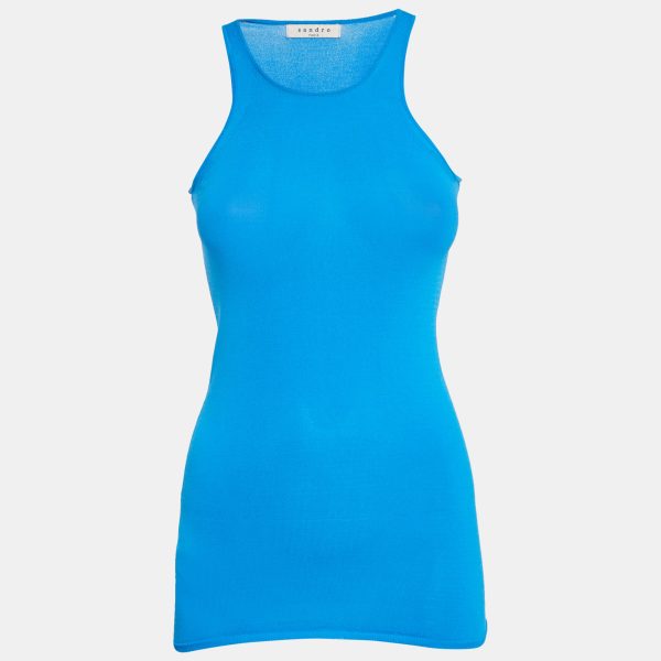 Sandro Blue Jersey Tank Top S