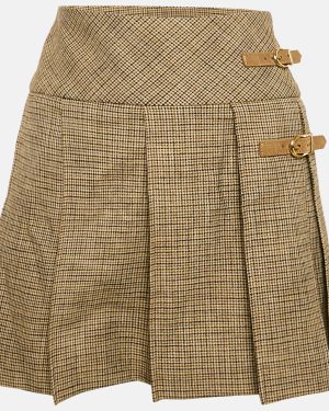 Sandro Brown Houndstooth Pleated Mini Skirt S