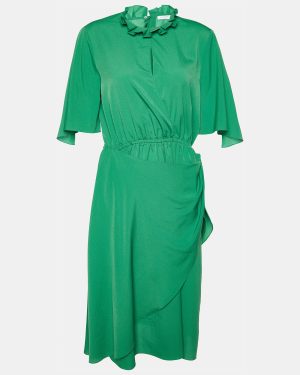 Sandro Green Chiffon Cut-Out Rebella Midi Dress L