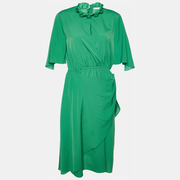 Sandro Green Chiffon Cut-Out Rebella Midi Dress L