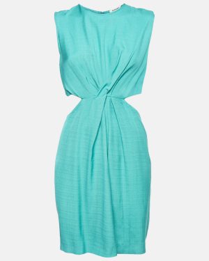 Sandro Green Crepe Cut-Out Sleeveless Mini Dress L