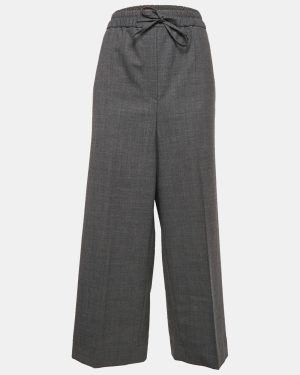 Sandro Grey Wool Blend Straight-Leg Trousers XL