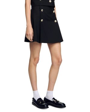 Sandro Short Pleated Skirt