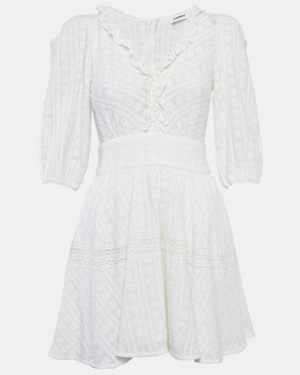 Sandro White Embroidered Cotton Mini Dress XS