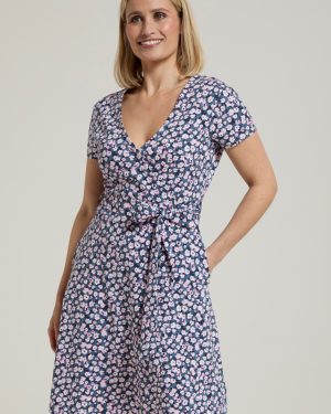 Santorini Womens UV Jersey Wrap Dress - Grey