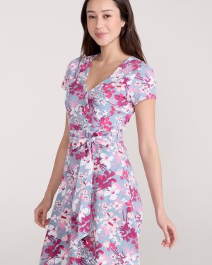 Santorini Womens UV Jersey Wrap Dress - Pink