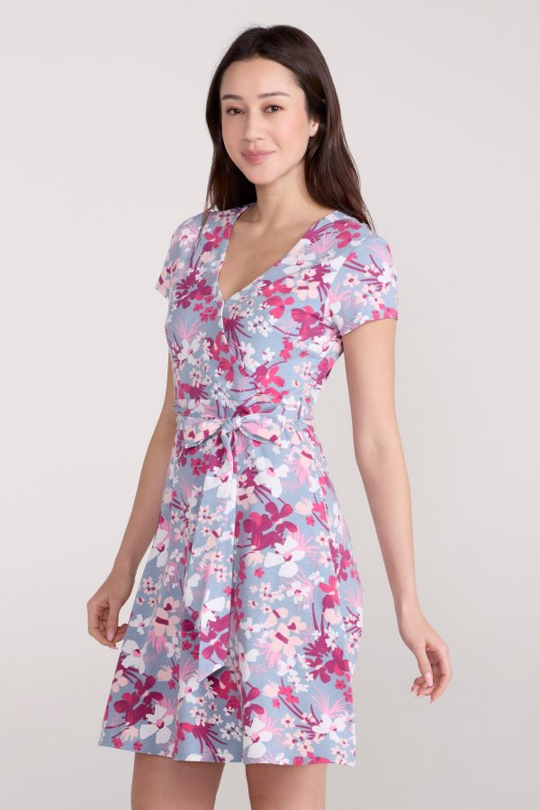 Santorini Womens UV Jersey Wrap Dress - Pink