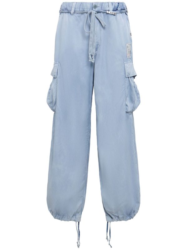Satin Cargo Wide Pants