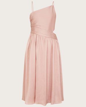 Satin Cut-Out Prom Dress Pink