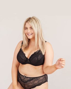 Scallop Edge Lace Bikini Knicker 2 Pair Pack - 26-28 / Black & Latte