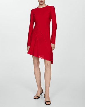 Scarlet Asymmetric Hem Mini Dress