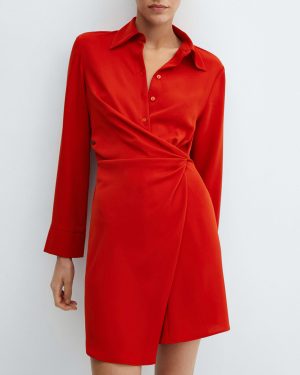 Scarlet Wrap Mini Shirt Dress