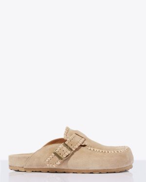 Scarosso Cheyenne Suede Mules - Woman Mules Beige Eu - 42