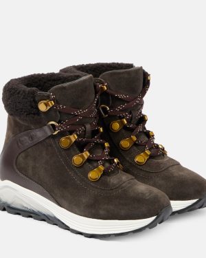 See By Chloe Brett shearling-trimmed suede hiking boots