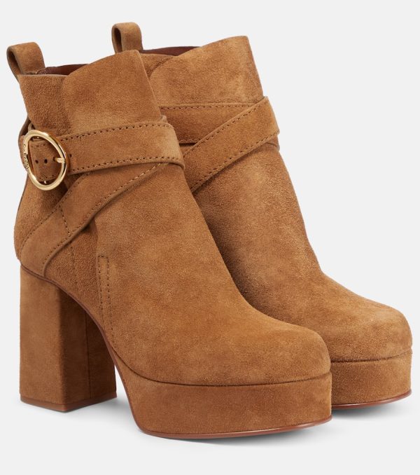 See By Chloe Lyna suede platform ankle boots