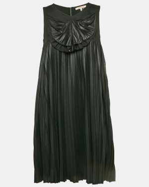 See by Chloe Black Pleated A-Line Sleeveless Mini Dress XL