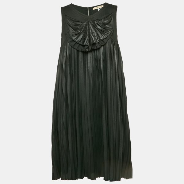 See by Chloe Black Pleated A-Line Sleeveless Mini Dress XL