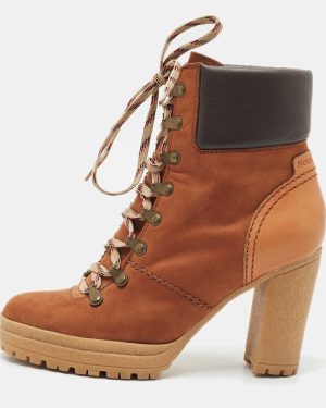 See by Chloe Brown Nubuck and Leather Ankle Boots Size 39