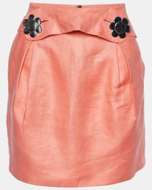 See by Chloé Coral Pink Linen Mini Skirt S