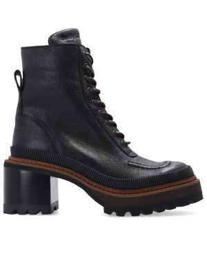 See by Chloé Mahalia Leather Lace-up Boots