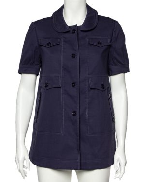 See by Chloe Navy Blue Cotton And Wool Button Front Utility Jacket M