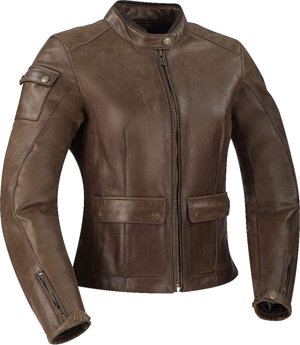 Segura Babylone Ladies Motorcycle Leather Jacket, brown, Size 40 for Women