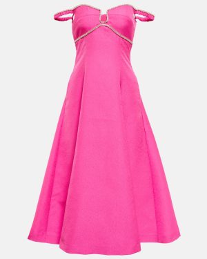 Self-Portrait Embellished A-line midi dress