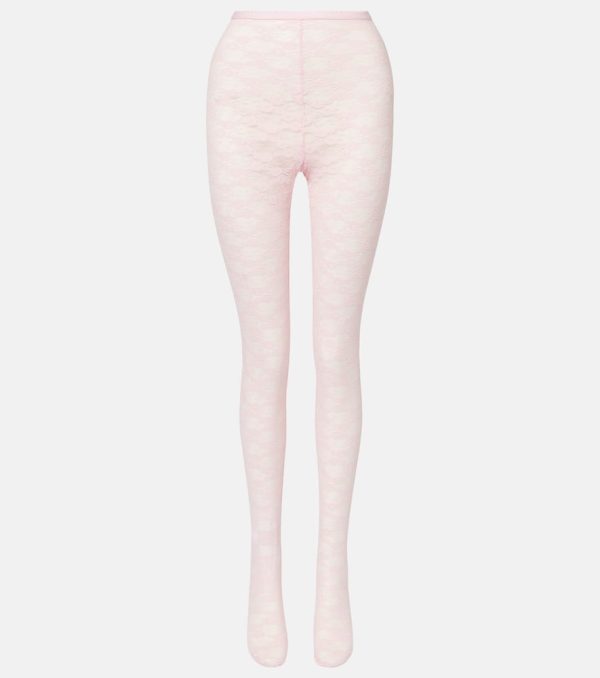 Self-Portrait Floral lace tights