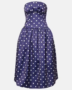 Self-Portrait Polka-dot strapless cocktail dress