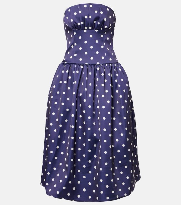 Self-Portrait Polka-dot strapless cocktail dress