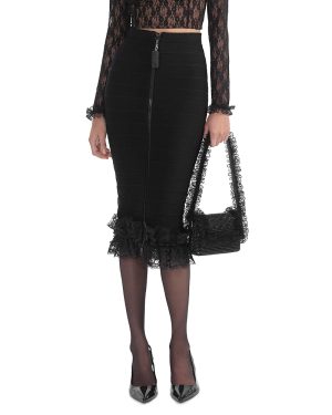 Self-Portrait x Christopher Kane Ruffle Knit Midi Skirt