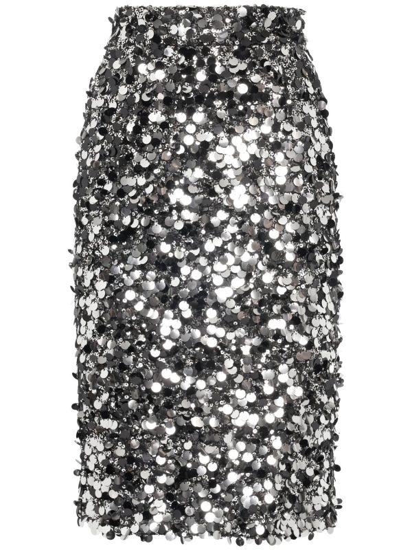 Sequined Midi Pencil Skirt