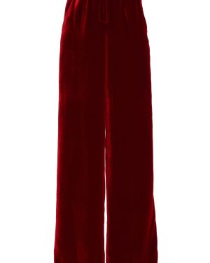 Sergio Hudson - Mid-Rise Velvet Wide-Leg Pants - Red - US 4 - Moda Operandi