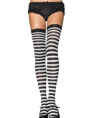 Sexy Black and White Nylon Women's Stockings