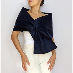 Shawl Wrap Shawls Women's Wedding Guest Wrap Pure Elegant Sleeveless Taffeta Wedding Wraps With Pure Color For Party All Seasons dress to impress 2025