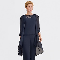Shawl Wrap Women's Wrap Mother's Wedding Guest Wraps Pure Elegant 3/4 Length Sleeve Chiffon Wedding Wraps With Lace For Party Evening All Seasons dress to impress 2025