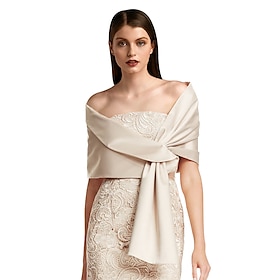 Shawls Women's Wrap Bolero Shrug Vintage Classy Elegant Sleeveless Satin Wedding Guest Wraps With Pure Color For Formal Spring Fall dress to impress 2025