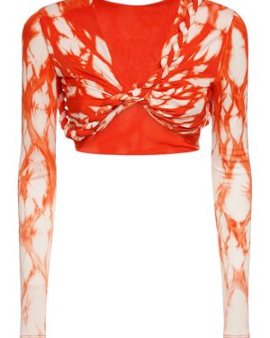 Shibori Viscose & Silk Crop Top