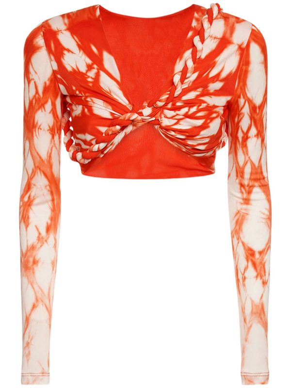 Shibori Viscose & Silk Crop Top