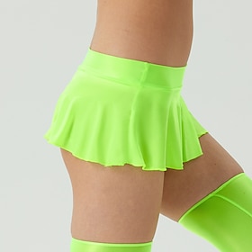 Shiny Mini Skirt for Women - Metallic Spandex Pleated Skater Skirt for Pride Parade, Neon Party, Rave, Drag Shows, and EDM Festivals
