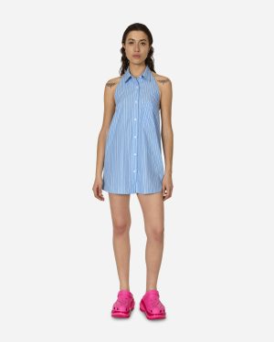 Shirt Mini Dress White / Blue