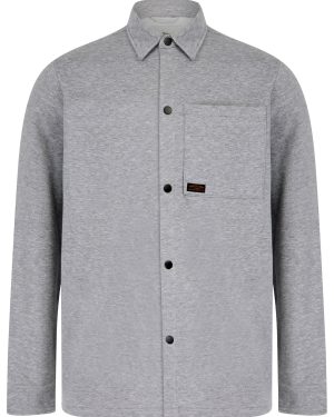 Shirts Commander Brushback Fleece Overshirt Jacket in Light Grey Marl / S - Tokyo Laundry